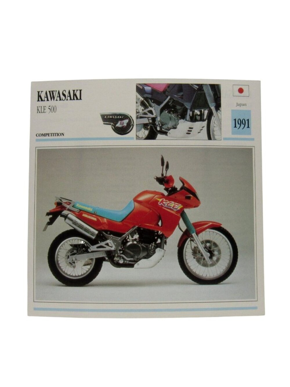 Kawasaki KLE 500 1991 Japan Competition Motorcycle Atlas Edito-Service SA Card